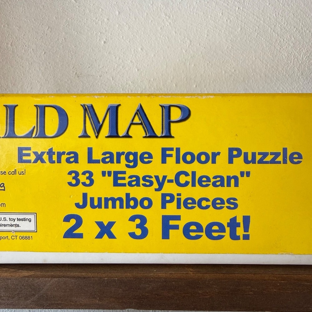 Melissa & Doug World Map Floor Puzzle 33 Pieces Jumbo 2x3Ft Complete Educational - Picture 5 of 16